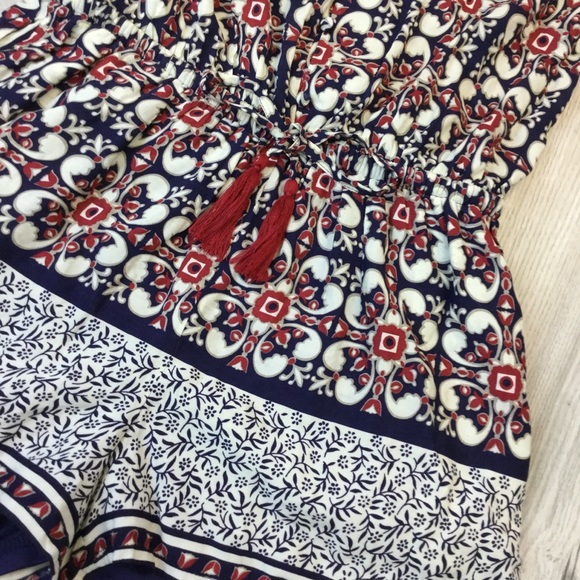 Umaee Multi Blue/Red and White Short Romper Size M - Picture 3 of 5